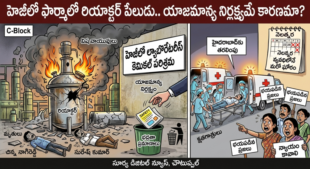హెజీలో ఫార్మాలో రియాక్టర్ పేలుడు.. ఇద్దరు కార్మికులు మృతి